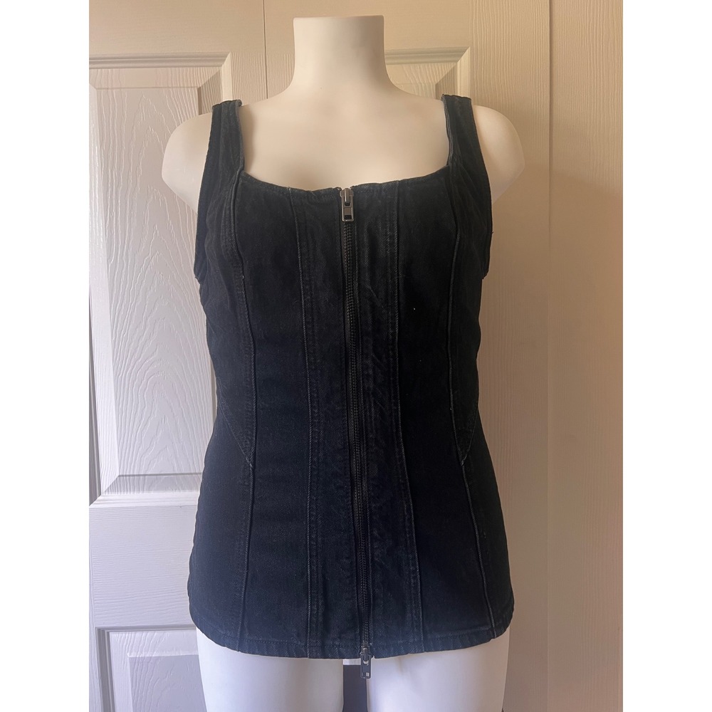 90s Grunge Denim Corset Top Goth Babydoll Biker Indie